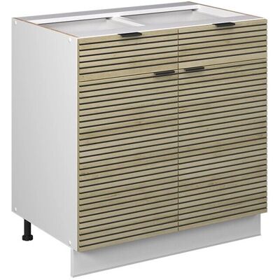 Vicco Fame-Line Küchenschrank - 80cm, Weiß, Eiche, Sanft-Schließung Vicco Fame-Line Küchenschrank - 80cm, Weiß, Eiche, Sanft-Schließung