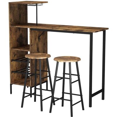 Conjunto de Mesa de Bar Vicco Fyrk - Roble Rústico Diseño Moderno Conjunto de Mesa de Bar Vicco Fyrk - Roble Rústico Diseño Moderno