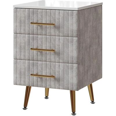 Vichy Velia Table de Nuit - 3 Tiroirs - Gris - Publicité Vichy Velia Table de Nuit - 3 Tiroirs - Gris - Publicité