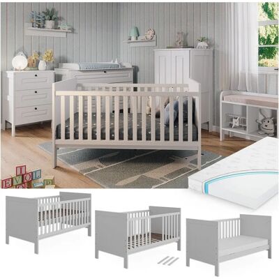 Vitalispa Babybett Ajaton - Weiß, 144.4x83cm, Matratze Vitalispa Babybett Ajaton - Weiß, 144.4x83cm, Matratze