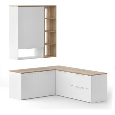 Conjunto de salón Vicco Wido - Moderno, Blanco/Sonoma, 5 partes Conjunto de salón Vicco Wido - Moderno, Blanco/Sonoma, 5 partes