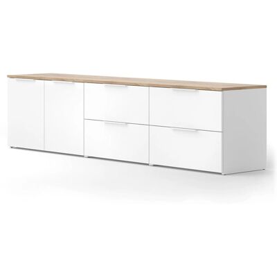Ensemble de meuble TV Vicco - Wido, Blanc/Sonoma, 3 pièces - Publicité Ensemble de meuble TV Vicco - Wido, Blanc/Sonoma, 3 pièces - Publicité