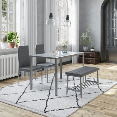 Vicco Grand Grau Esstisch-Set - Esstisch-Set Vicco Grand Grau Esstisch-Set - Esstisch-Set