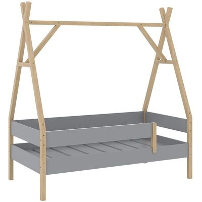 Lit pour enfants Bali Gris 80x160 cm - Vitalispa - Publicité Lit pour enfants Bali Gris 80x160 cm - Vitalispa - Publicité