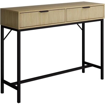 Table console Lennox Vicco - 2 tiroirs MDF moderne - Publicité Table console Lennox Vicco - 2 tiroirs MDF moderne - Publicité