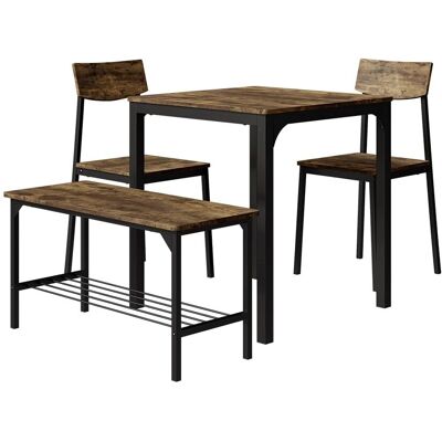 Ensemble de salle à manger Fyrk - Noir/Chêne rustique - 70x70cm, 4 pièces - Publicité Ensemble de salle à manger Fyrk - Noir/Chêne rustique - 70x70cm, 4 pièces - Publicité