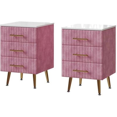 Vichy Velia Ensemble de Nuits - 3 Tiroirs, MDF, 41x62cm - Publicité Vichy Velia Ensemble de Nuits - 3 Tiroirs, MDF, 41x62cm - Publicité