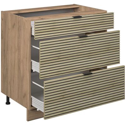 Vicco Modèle Fame-Line Panneau de chêne / Chêne doré Armoire basse de cuisine - 80cm Vicco Modèle Fame-Line Panneau de chêne / Chêne doré Armoire basse de cuisine - 80cm