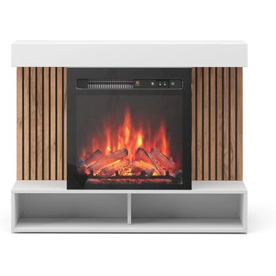 Vicco Lynea Chimenea eléctrica - 100cm Blanco Modern Vicco Lynea Chimenea eléctrica - 100cm Blanco Modern