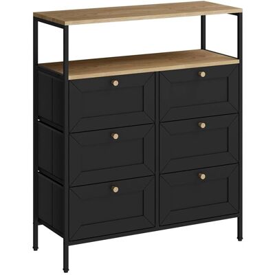 Vichy Belaro Buffet - Moderne, Noir, 80x95cm, 6 tiroirs - Publicité Vichy Belaro Buffet - Moderne, Noir, 80x95cm, 6 tiroirs - Publicité