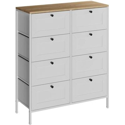 Vichy Weiss Kommode mit 8 Schubladen - Sideboard Vichy Weiss Kommode mit 8 Schubladen - Sideboard