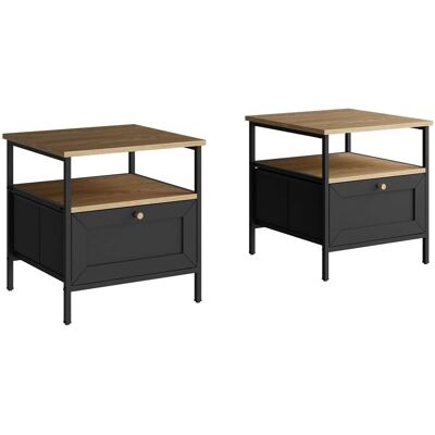 Vicco Table de nuit - Ensemble de 2 tables de nuit modernes - Noir - Publicité Vicco Table de nuit - Ensemble de 2 tables de nuit modernes - Noir - Publicité
