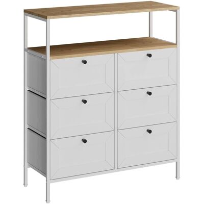 Vichy Belaro Blanc Buffet - Table d'appoint avec 6 tiroirs - Publicité Vichy Belaro Blanc Buffet - Table d'appoint avec 6 tiroirs - Publicité