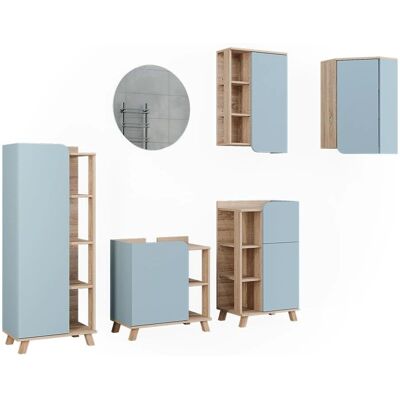 Conjunto de baño Vicco Karen Azul-Gris - Muebles de baño Conjunto de baño Vicco Karen Azul-Gris - Muebles de baño