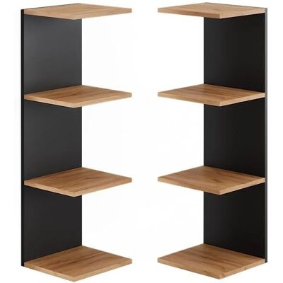 Étagère Murale Paolo Vicco Anthracite et Chêne Doré - Wall Shelf - Publicité Étagère Murale Paolo Vicco Anthracite et Chêne Doré - Wall Shelf - Publicité