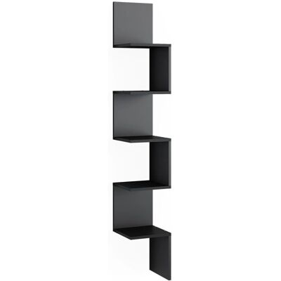 Vicco - Étagère d'angle Paolo - Noir - 28x175,4 cm - 5 compartiments - Publicité Vicco - Étagère d'angle Paolo - Noir - 28x175,4 cm - 5 compartiments - Publicité