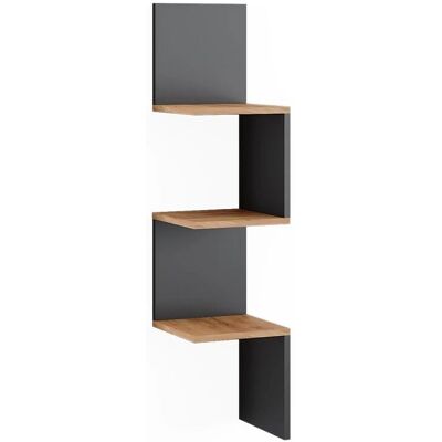 Étagère d'angle VICCO - 28x116.4 cm - Anthracite/Or bois - Étagère - Publicité Étagère d'angle VICCO - 28x116.4 cm - Anthracite/Or bois - Étagère - Publicité