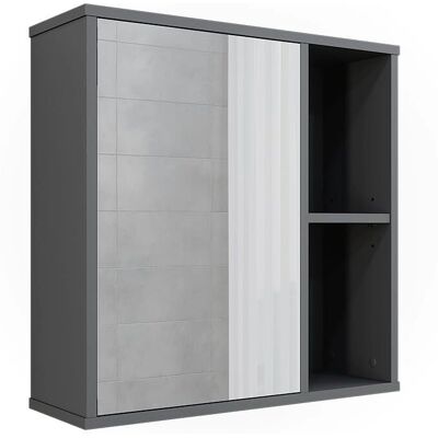 Vichy Leano Armoire Miroir Salle de Bain - Anthracite - 60x60 cm - Publicité Vichy Leano Armoire Miroir Salle de Bain - Anthracite - 60x60 cm - Publicité