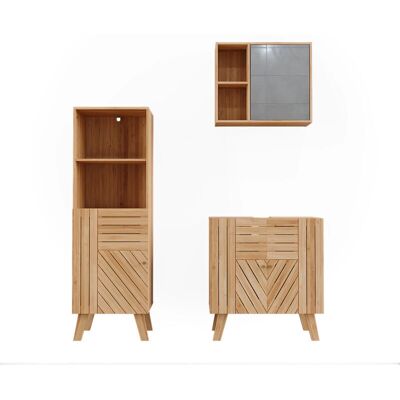 Vichy Lucie Bambus Badmöbelset - 3-teilig mit Midischrank Vichy Lucie Bambus Badmöbelset - 3-teilig mit Midischrank
