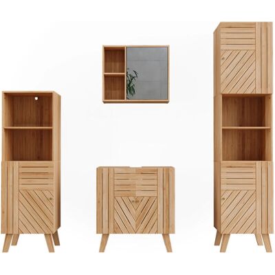 Vichy Lucie Bambus Badmöbelset - Badezimmer-Set Vichy Lucie Bambus Badmöbelset - Badezimmer-Set