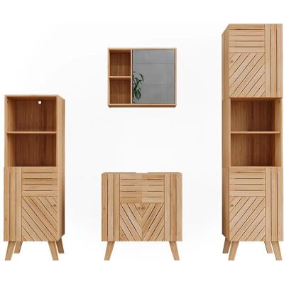 Vichy Lucie Bambus Badmöbelset - Badezimmer-Set Vichy Lucie Bambus Badmöbelset - Badezimmer-Set