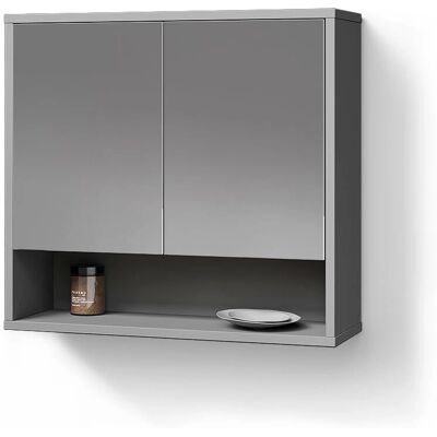 Livinity - Aterno - Gris - Armoire de salle de bains avec miroir - Publicité Livinity - Aterno - Gris - Armoire de salle de bains avec miroir - Publicité