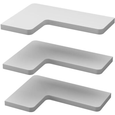 Conjunto de Estanterías Vicco - Curva, Blanco - 40.5x2.5cm - 3 uds Conjunto de Estanterías Vicco - Curva, Blanco - 40.5x2.5cm - 3 uds