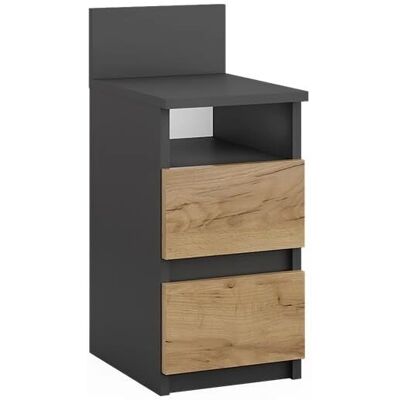 Vichy Monty Table de nuit - Table de nuit, 2 tiroirs, Anthracite/Chêne doré - Publicité Vichy Monty Table de nuit - Table de nuit, 2 tiroirs, Anthracite/Chêne doré - Publicité