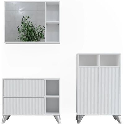Vichy Leano Badezimmermöbel-Set - Modern, Weiß, 80cm Vichy Leano Badezimmermöbel-Set - Modern, Weiß, 80cm