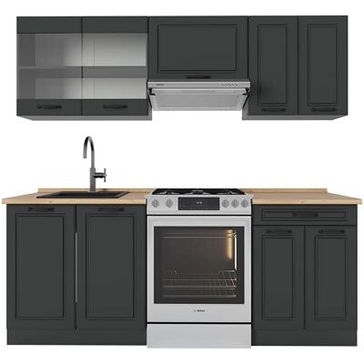 Vicco Cocina Modular Antracita - Mueble de Cocina 200cm Vicco Cocina Modular Antracita - Mueble de Cocina 200cm