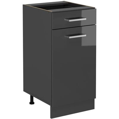 Vichy Armoire de cuisine avec tiroirs R-Line - Anthracite Hochglanz - Publicité Vichy Armoire de cuisine avec tiroirs R-Line - Anthracite Hochglanz - Publicité