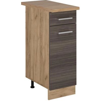 Vicco R-Line Küchenunterschrank - Edelgrau / Goldkraft Eiche - 30cm Vicco R-Line Küchenunterschrank - Edelgrau / Goldkraft Eiche - 30cm