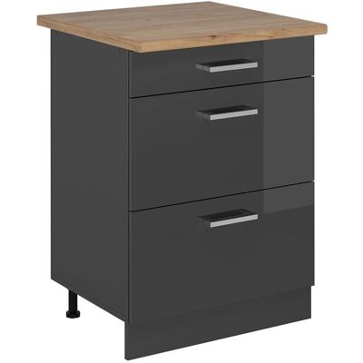Vicco R-Line Küchenunterschrank - Anthrazit Hochglanz, 60cm Vicco R-Line Küchenunterschrank - Anthrazit Hochglanz, 60cm