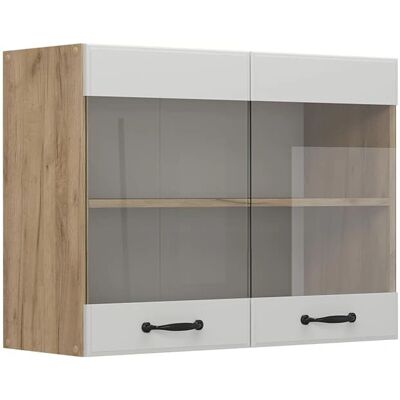 Vicco R-Line Armoire de cuisine en verre Blanc Landhaus/Chêne Goldkraft - 80cm - Publicité Vicco R-Line Armoire de cuisine en verre Blanc Landhaus/Chêne Goldkraft - 80cm - Publicité