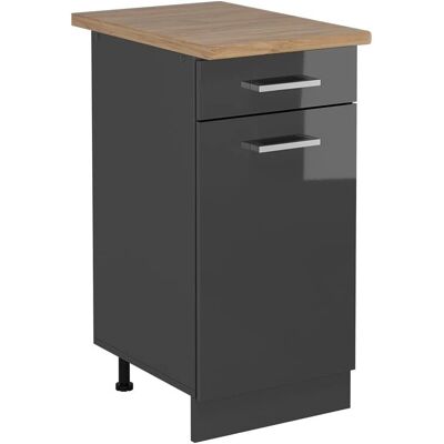 Vichy R-Line Küchenunterschrank - Anthrazit Hochglanz - 40cm Vichy R-Line Küchenunterschrank - Anthrazit Hochglanz - 40cm