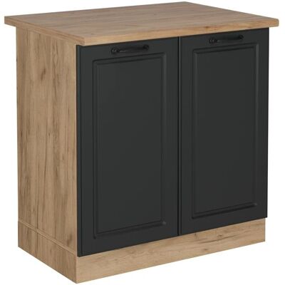 Vicco R-Line Armoire de cuisine - Anthracite Landhaus/Goldkraft Eiche - 80cm - Publicité Vicco R-Line Armoire de cuisine - Anthracite Landhaus/Goldkraft Eiche - 80cm - Publicité