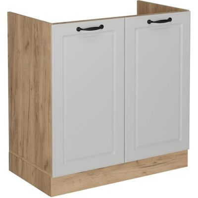 Vicco R-Line Armario bajo para cocina - Blanco Landhaus/Roble Dorado - 80cm Vicco R-Line Armario bajo para cocina - Blanco Landhaus/Roble Dorado - 80cm