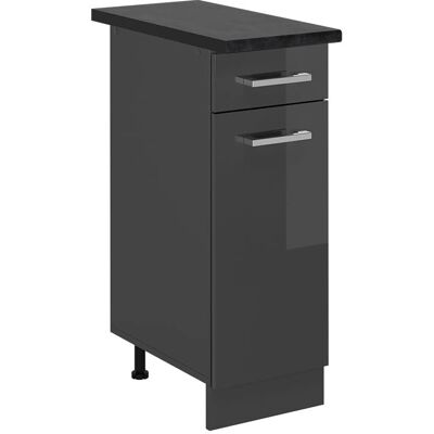 Vichy R-Line Küchenunterschrank - Anthrazit Hochglanz - 30cm Vichy R-Line Küchenunterschrank - Anthrazit Hochglanz - 30cm