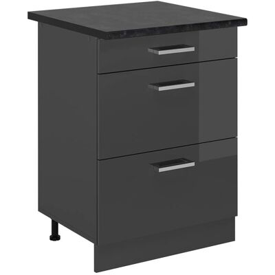 Vichy R-Line Armoire de cuisine - Anthracite Brillant - 60cm avec tiroirs - Publicité Vichy R-Line Armoire de cuisine - Anthracite Brillant - 60cm avec tiroirs - Publicité