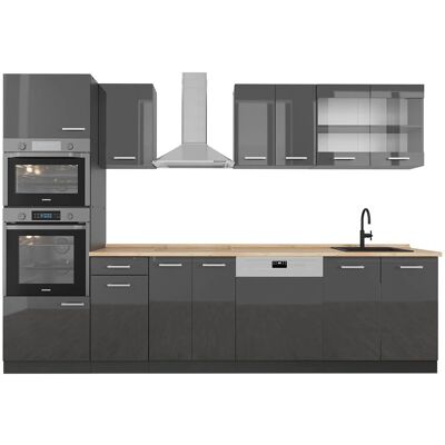 Vicco R-Line Mueble de Cocina - Antracita, 300cm, con Armario Alto Vicco R-Line Mueble de Cocina - Antracita, 300cm, con Armario Alto