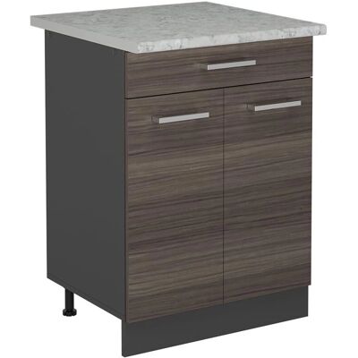 Armario de cocina R-Line Vichy - Gris y Mármol - 60cm Armario de cocina R-Line Vichy - Gris y Mármol - 60cm