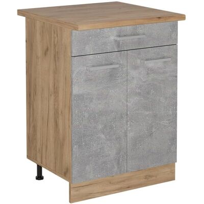 Vichy Regal Küchenunterschrank R-Line Beton/Goldkraft Eiche - Küchenunterschrank Vichy Regal Küchenunterschrank R-Line Beton/Goldkraft Eiche - Küchenunterschrank