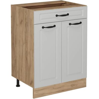 Vichy R-Line Küchenunterschrank - Weiss Landhaus/Goldkraft Eiche - 60 cm Vichy R-Line Küchenunterschrank - Weiss Landhaus/Goldkraft Eiche - 60 cm