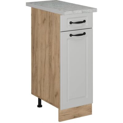 Vichy Mueble de Cocina R-Line - Blanco Landhaus/Carbón D'Or - 30cm Mármol Vichy Mueble de Cocina R-Line - Blanco Landhaus/Carbón D'Or - 30cm Mármol