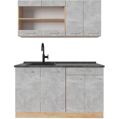 Gabinete de Cocina Vicco R-Line - Antracita - 140cm - Diseño Versátil Gabinete de Cocina Vicco R-Line - Antracita - 140cm - Diseño Versátil