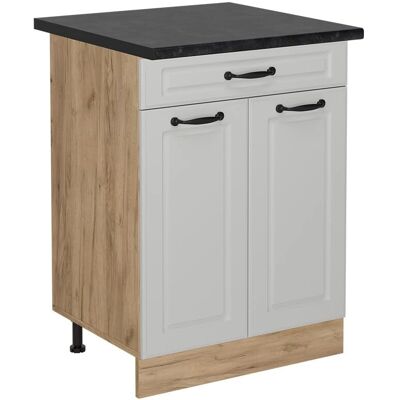 Vicco R-Line Küchenunterschrank - Weiß Landhaus / Goldkraft Eiche / Anthrazit - 60cm Vicco R-Line Küchenunterschrank - Weiß Landhaus / Goldkraft Eiche / Anthrazit - 60cm
