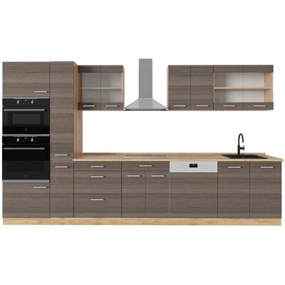 Vicco R-Line Küche - 350cm, Grau/Goldener Eiche Vicco R-Line Küche - 350cm, Grau/Goldener Eiche
