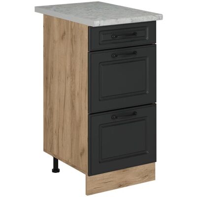 Armario de cocina R-Line VICCO - Anthracite Landhaus/Eiche Dourada - 40cm con Cajones Armario de cocina R-Line VICCO - Anthracite Landhaus/Eiche Dourada - 40cm con Cajones