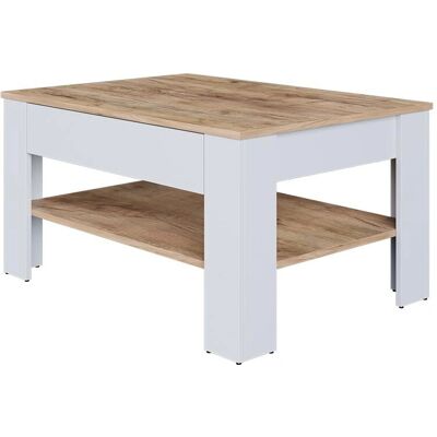 Vichy Milan Table basse Bois blanc/doré - Salon - Publicité Vichy Milan Table basse Bois blanc/doré - Salon - Publicité