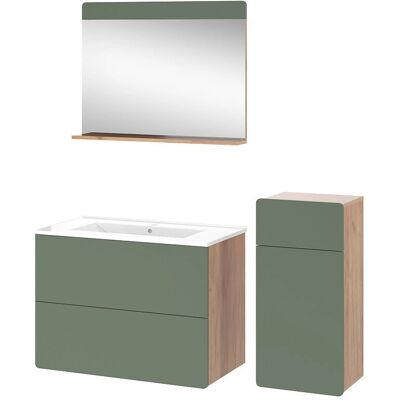 Vichy Ensemble de meubles de salle de bain - Chêne Goldkraft/Vert/Vert - 4 pièces - Publicité Vichy Ensemble de meubles de salle de bain - Chêne Goldkraft/Vert/Vert - 4 pièces - Publicité